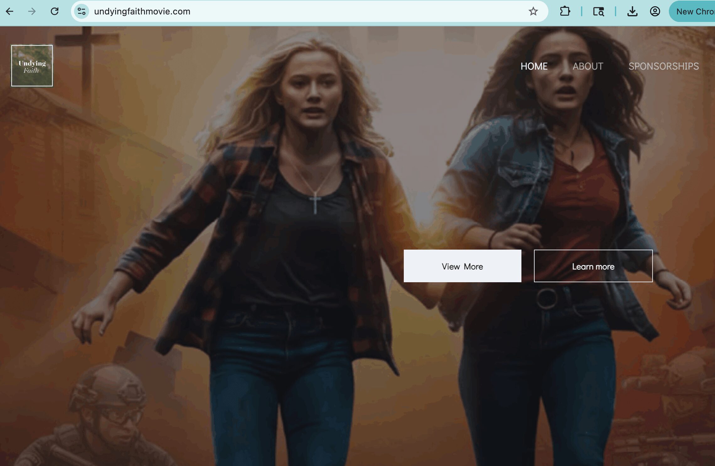 Two women with curly hair walking in a smoky environment, one wearing a plaid shirt and the other a denim jacket.