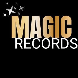 Logo with stars and text reading 'MAGIC RECORDS' in gold and white on black background.